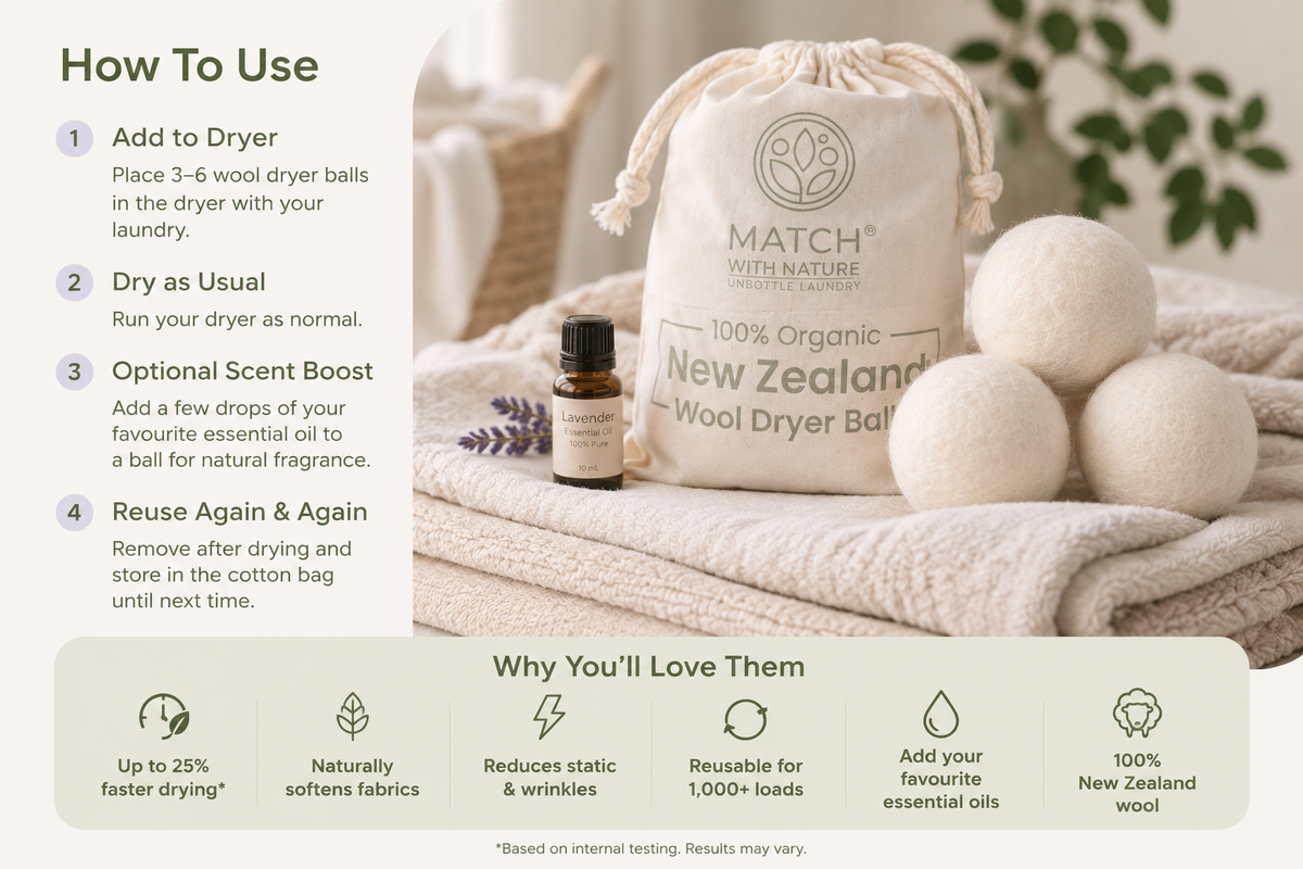 Match with Nature Wool Dryer Balls