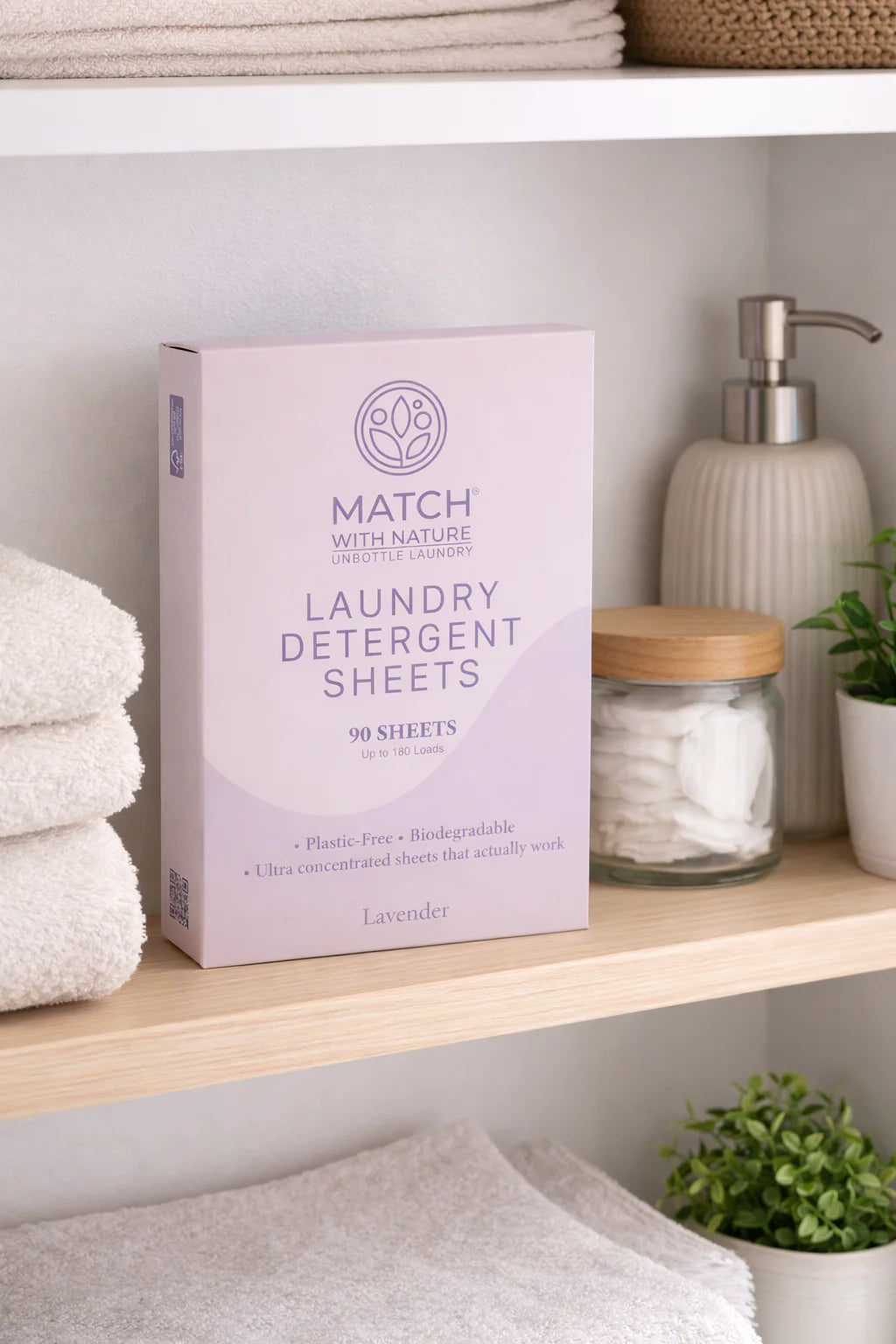 Laundry Detergent Sheets – Lavender (90 Sheets | Up to 180 Loads)