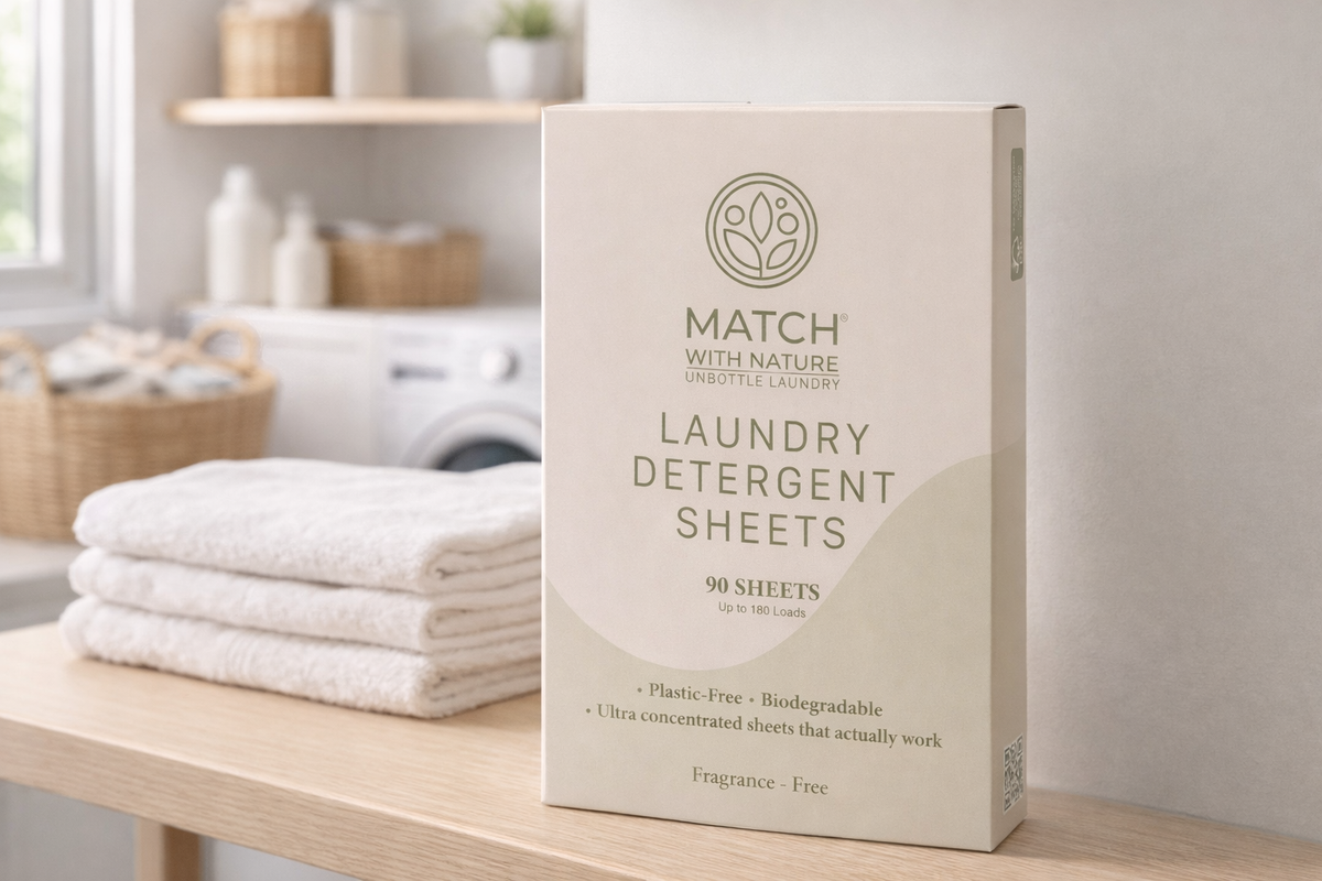 Match with Nature Fragrance Free Laundry Detergent Sheets