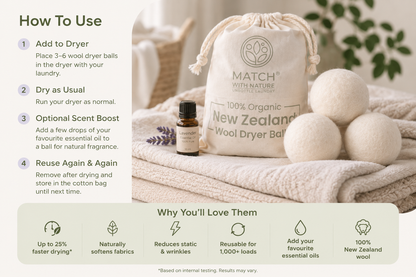 Match with Nature Wool Dryer Balls