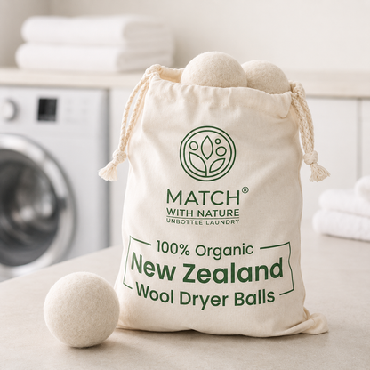 100% New Zealand Wool Dryer Balls | Reusable Dryer Ball Set (6 Pack)