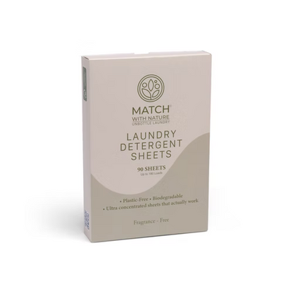Laundry Detergent Sheets – Fragrance Free (90 Sheets | Up to 180 Loads)