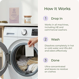 Laundry Detergent Sheets – Fragrance Free (90 Sheets | Up to 180 Loads)