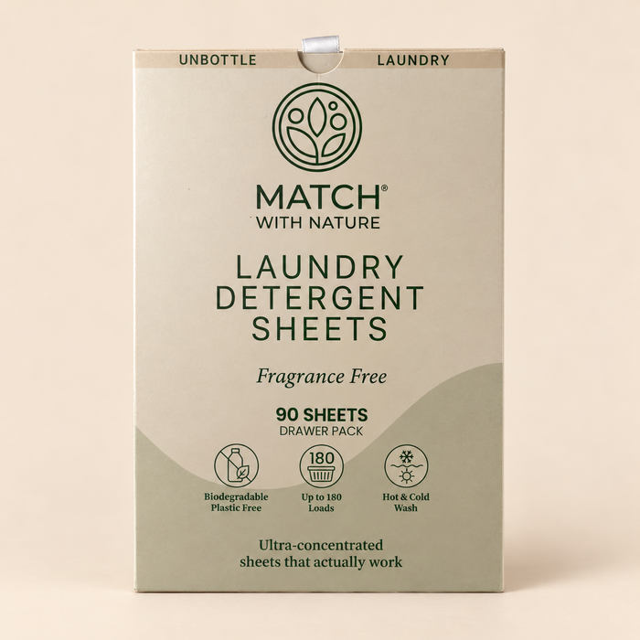 Laundry Detergent Sheets – Fragrance Free | Drawer Pack (90 Sheets • Up to 180 Loads)