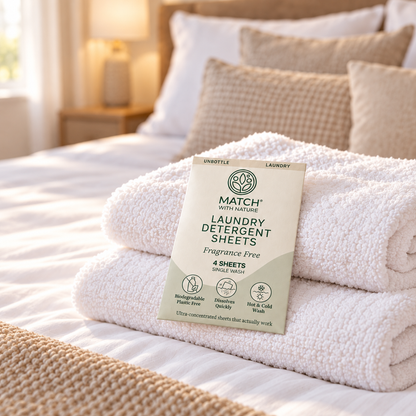 Fragrance Free Single-Wash envelope on folded guest towels